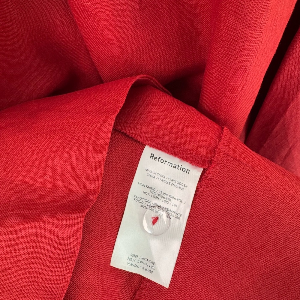 NWOT Reformation Balia Linen Midi / Maxi Dress in Sundried Tomato Red - Picture 14 of 14